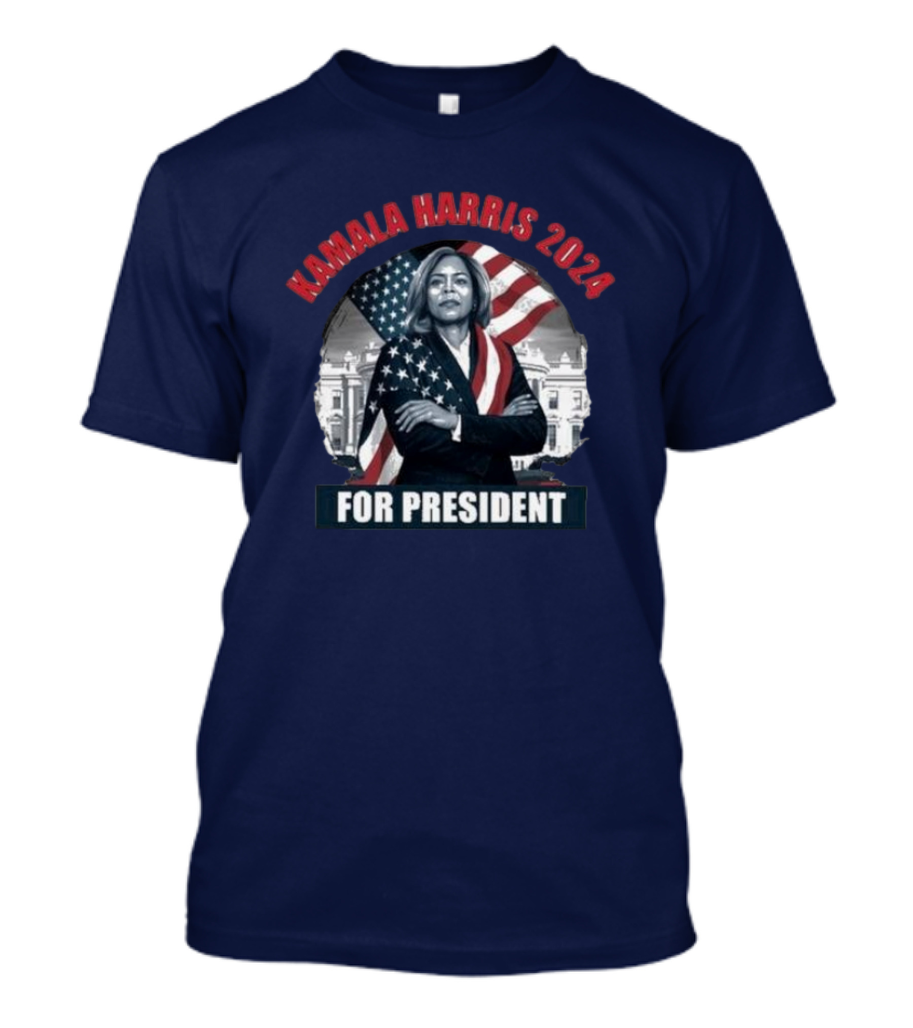 Kamala Harris 2024 For President American Flag White House T-Shirt