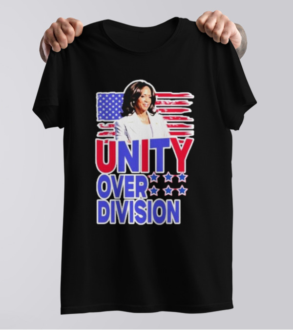 Kamala Harris Unity Over Division Democrat Political America Flag T-Shirt