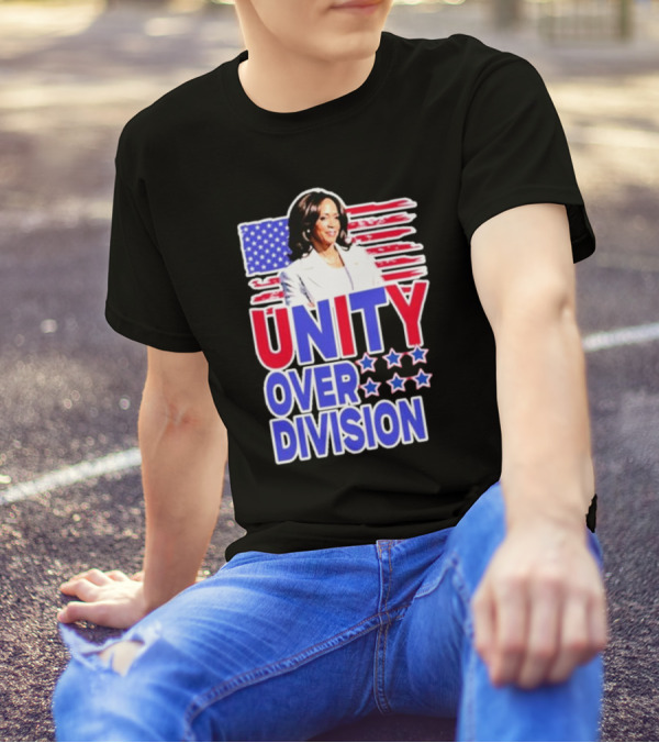 Kamala Harris Unity Over Division Democrat Political America Flag T-Shirt