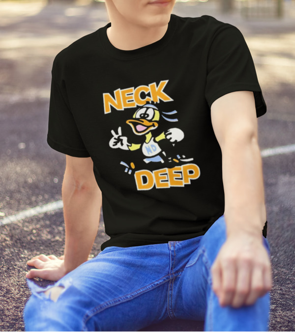 Neck Deep Duck ND Peace Sign Retro Basketball Style T-Shirt