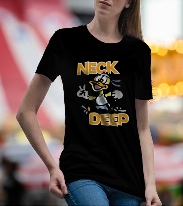 Neck Deep Duck ND Peace Sign Retro Basketball Style T-Shirt