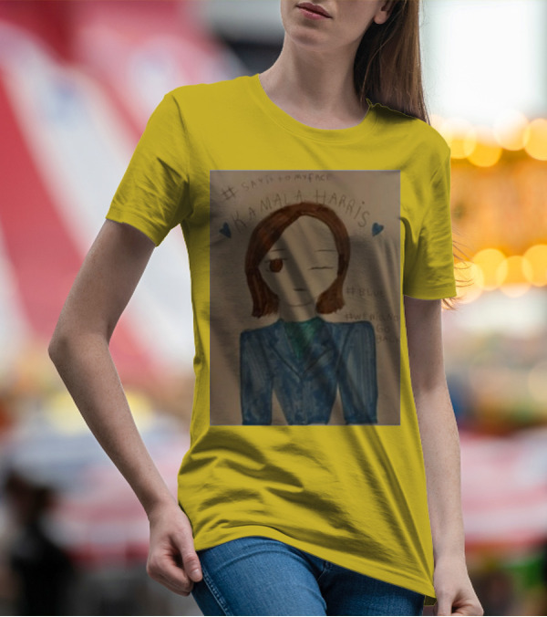 Kamala Harris Say It To My Face Blue Painting #SayItToMyFace #Blue #WeWillNoGoBack T-Shirt