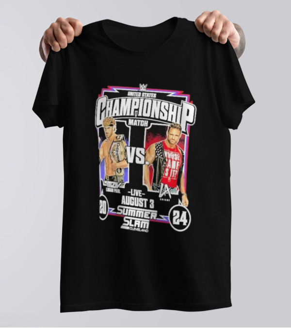WWE United States Championship Match Summerslam 2024 LA Knight Vs Logan Paul August 3 Cleveland T-Shirt