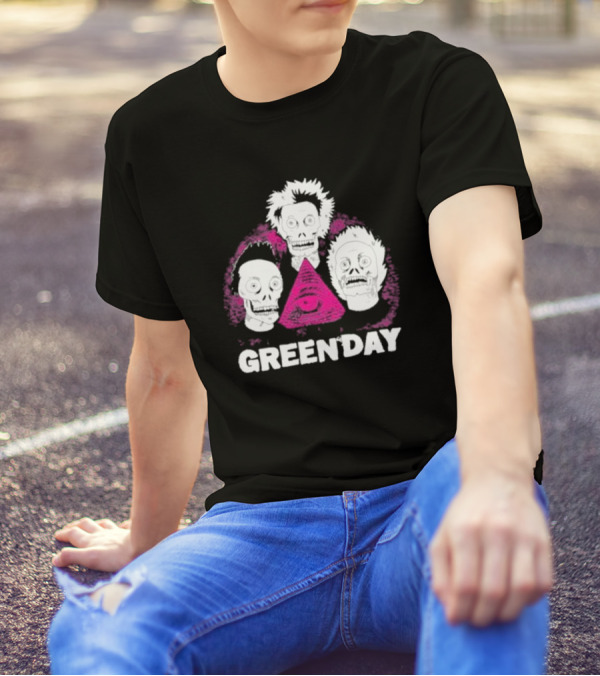 Green Day Zombie Pyramid Emo Skull T-Shirt