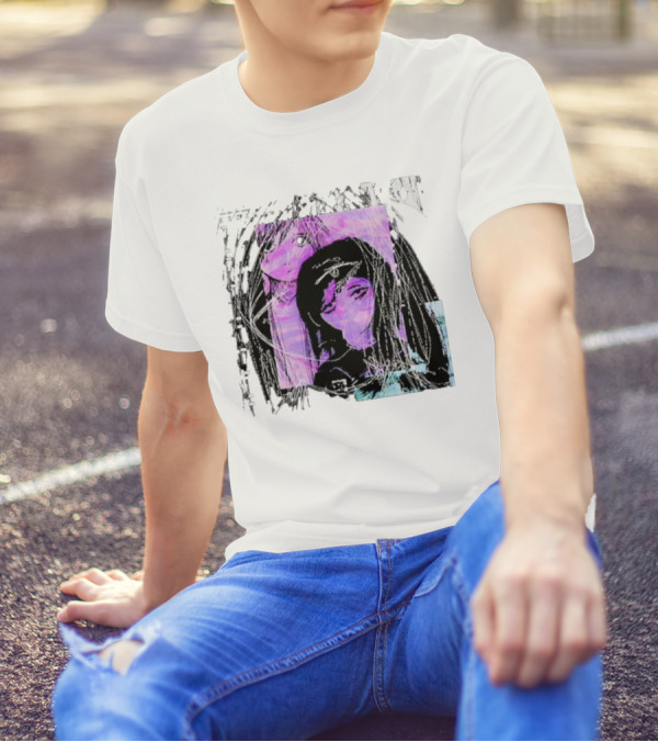 Cynthoni Sewerslvt Anime Aesthetic Purple Glitch T-Shirt