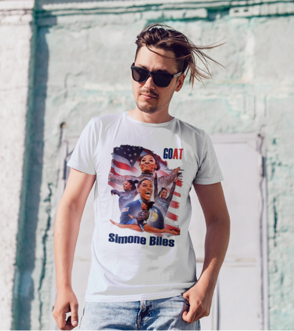 Simone Biles GOAT American Flag T-Shirt