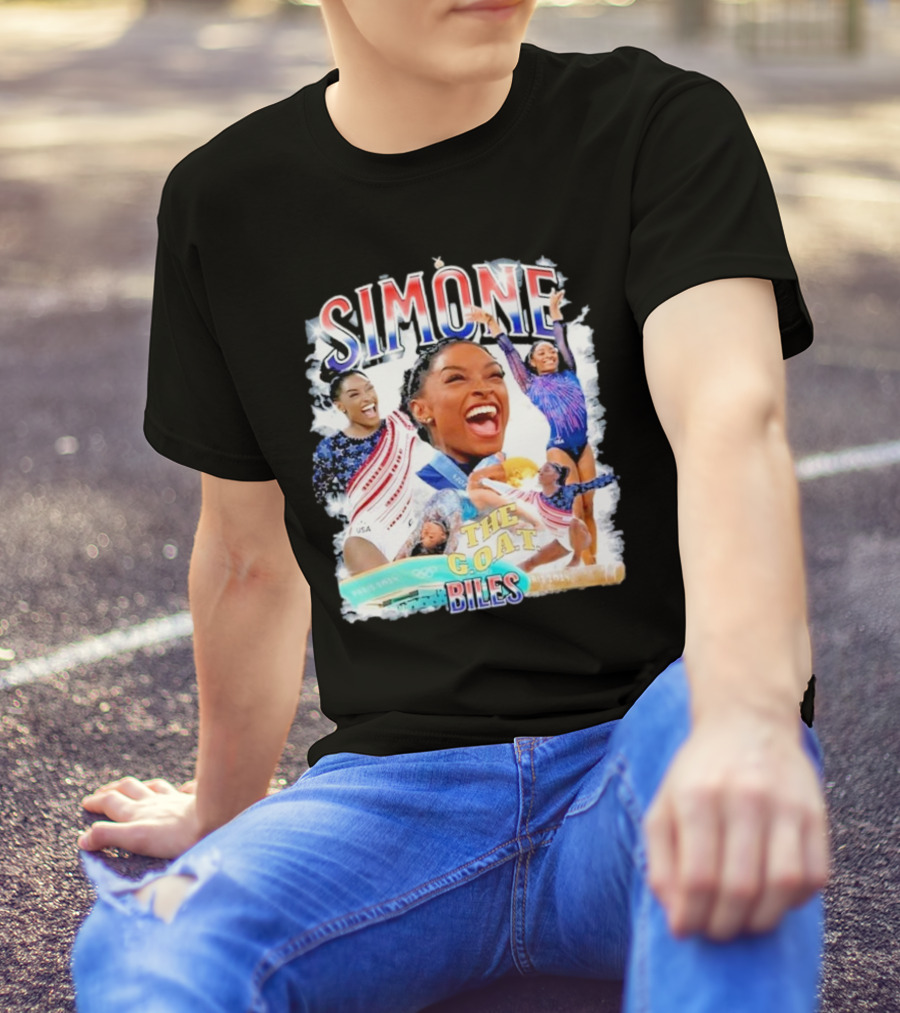 Simone Biles The GOAT Olympian USA Gymnastics Paris T-Shirt