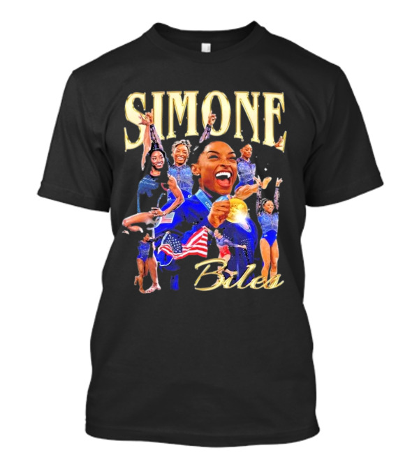 Simone Biles Olympic Gold Medalist Team USA Gymnast Paris T-Shirt