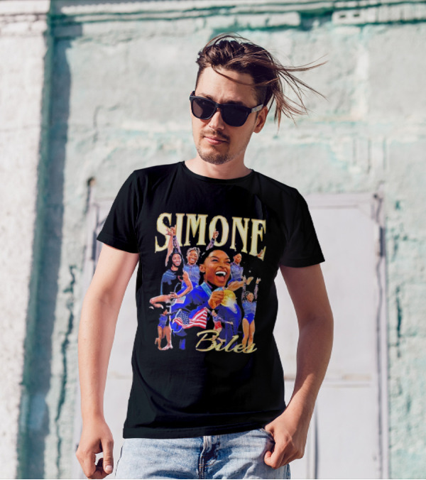 Simone Biles Olympic Gold Medalist Team USA Gymnast Paris T-Shirt