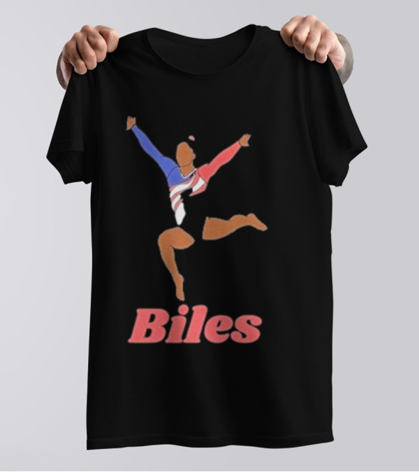 Biles Gymnastics Athlete In Flag Colors T-Shirt