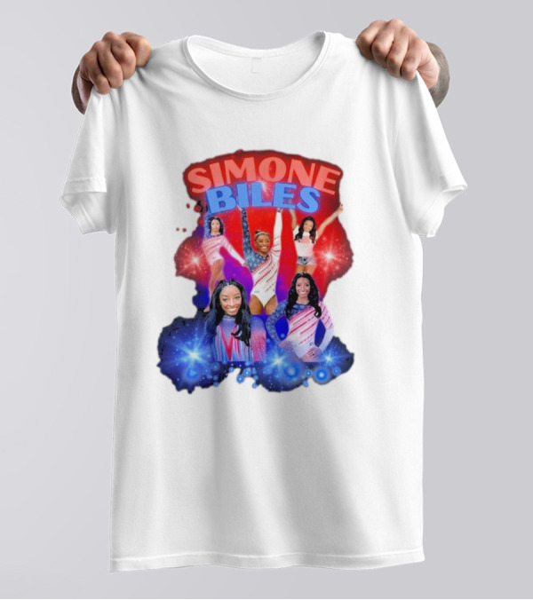Simone Biles Paris Olympics 2024 USA Gymnastics Melanin Vibes Black Girl Magic African American Gymnast T-Shirt