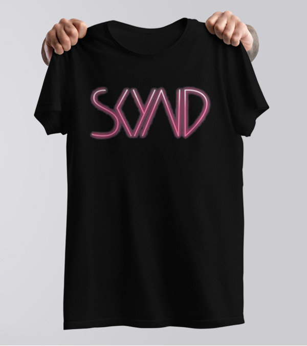 SKYND Neon Pink Logo Roses Are Red Violets Are Blue T-Shirt