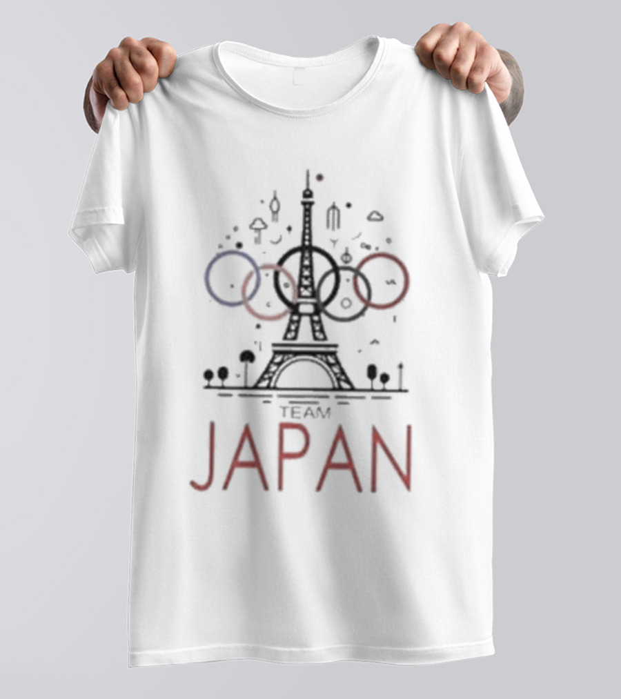 Team Japan Paris 2024 Olympics Eiffel Tower Rings T-Shirt