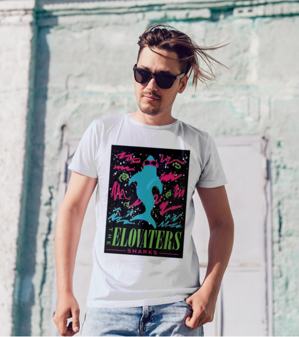THE ELOVATERS SHARKS HYPERCOLOR VIBRANT WAVE T-Shirt