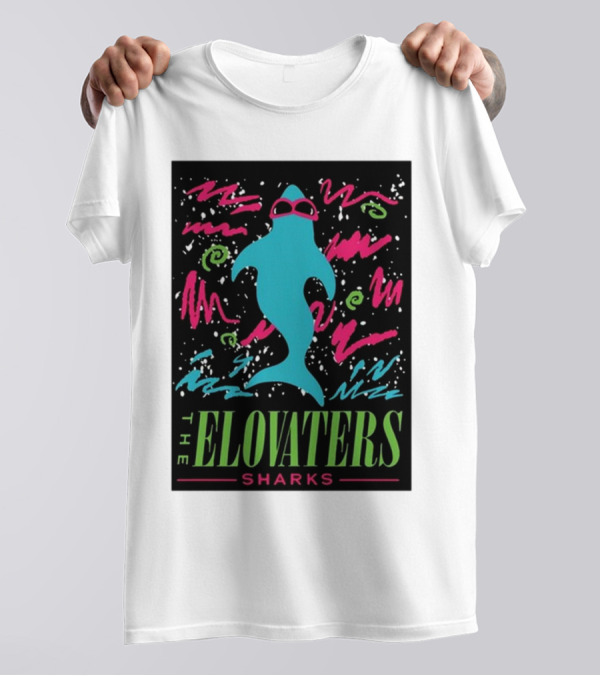 THE ELOVATERS SHARKS HYPERCOLOR VIBRANT WAVE T-Shirt