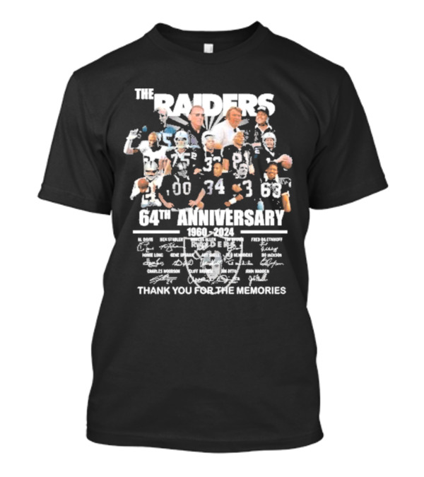 The Raiders 64th Anniversary 1960-2024 Thank You For The Memories T-Shirt
