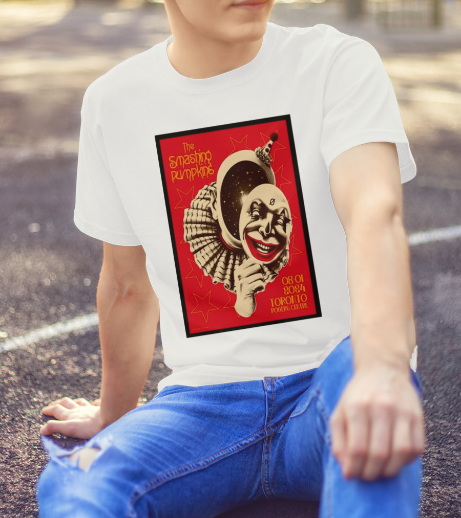 The Smashing Pumpkins Aug 1 2024 Toronto Rogers Centre Clown And Stars T-Shirt