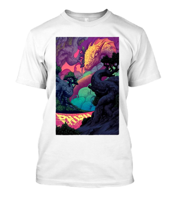 Phish Tour Noblesville Vibrant Dragon Nature Scene T-Shirt