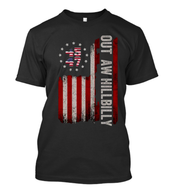 Outlaw Hillbilly Trump Vance 2024 Patriotic American Flag Stars Stripes T-Shirt
