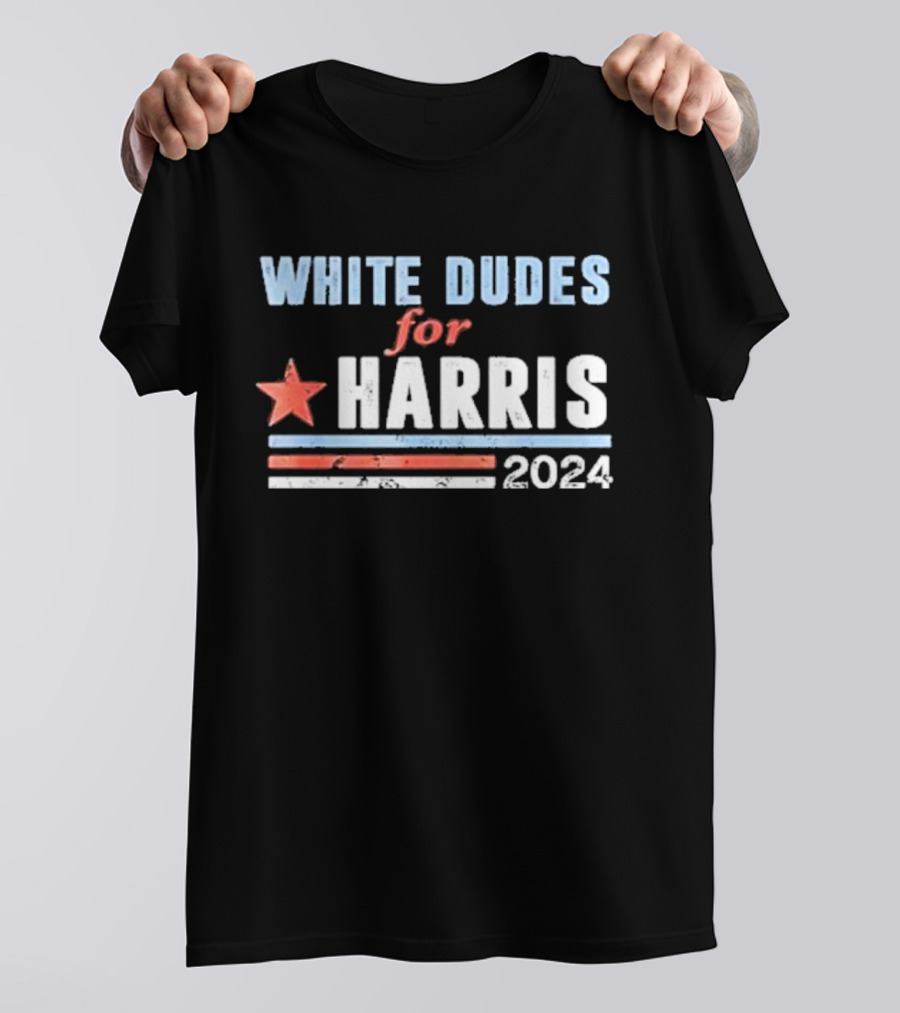 White Dudes For Harris 2024 Star And Stripes Election T-Shirt