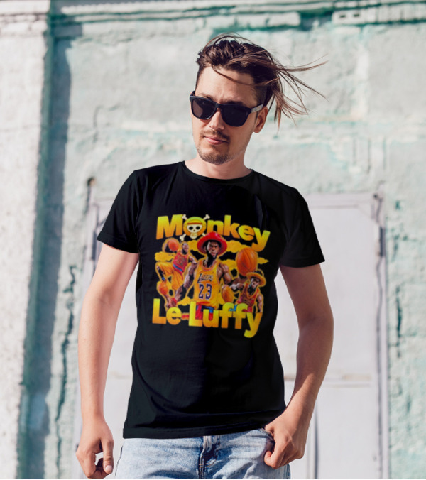 Monkey Le Luffy Lakers Basketball Crossbones Hat T-Shirt