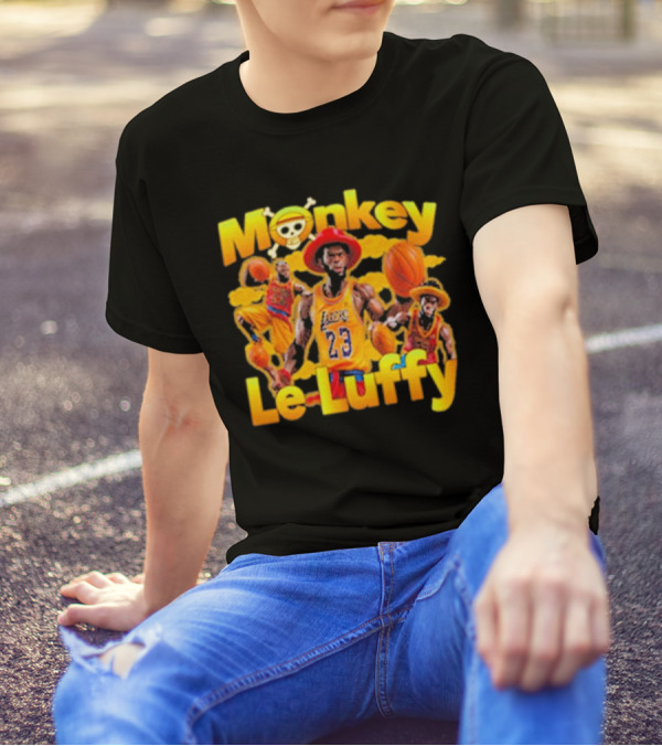Monkey Le Luffy Lakers Basketball Crossbones Hat T-Shirt