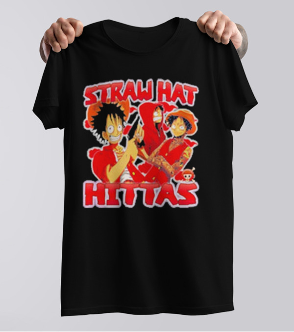Straw Hat Hittas Monkey Luffy Anime Crossover T-Shirt
