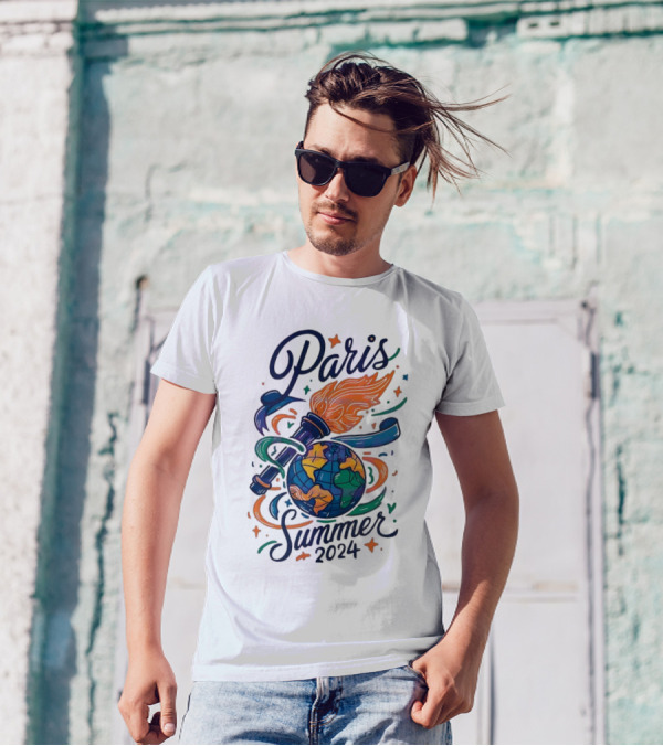 Paris Summer 2024 Globe Torch T-Shirt