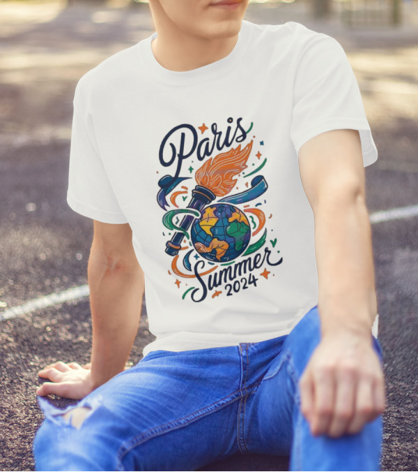 Paris Summer 2024 Globe Torch T-Shirt