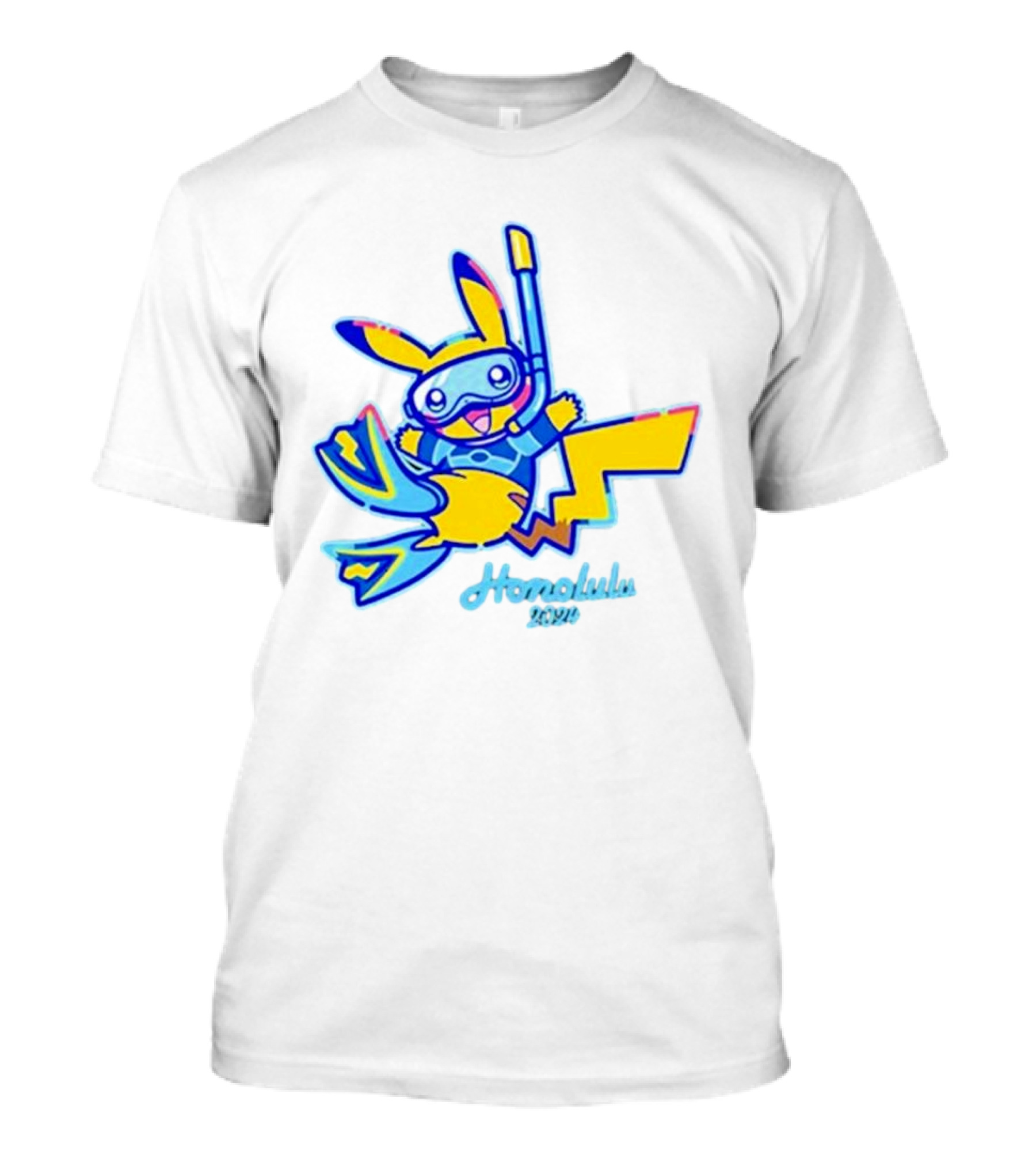 Honolulu 2024 Pokémon Go Champions Worlds Pikachu Snorkeling T-Shirt