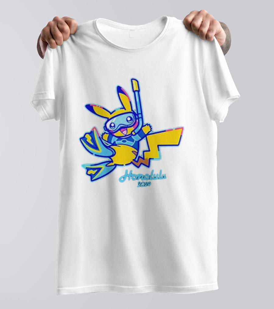 Honolulu 2024 Pokémon Go Champions Worlds Pikachu Snorkeling T-Shirt