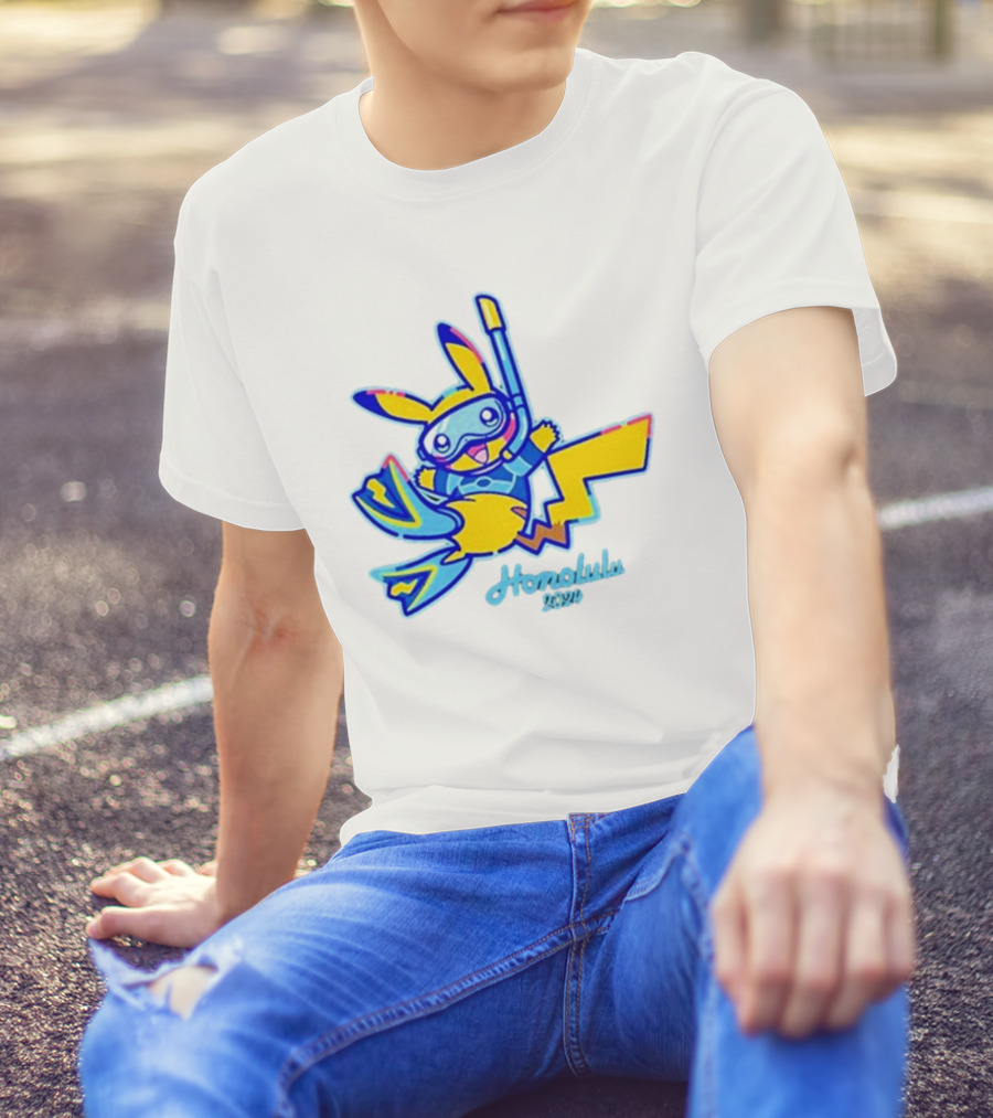 Honolulu 2024 Pokémon Go Champions Worlds Pikachu Snorkeling T-Shirt