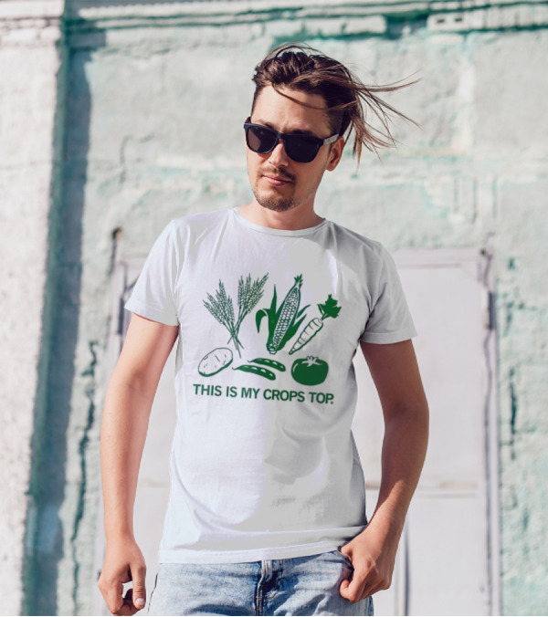 Raygun This Is My Crops Top With Vegetables Corn Carrot Tomato Peas Wheat T-Shirt