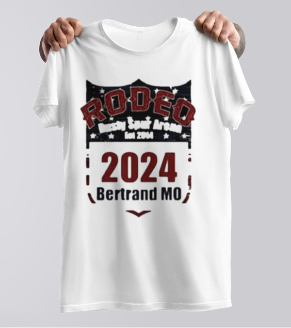 Rodeo Rusty Spur Arena 2024 Bertrand MO Stars And Stripes Shield T-Shirt