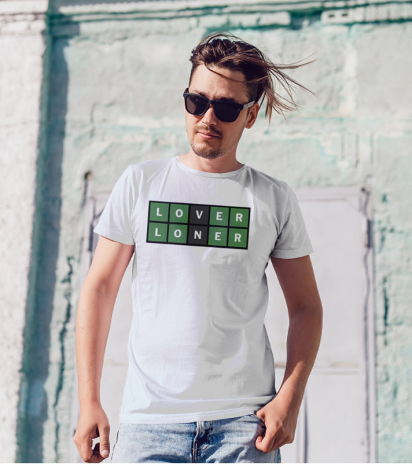 The Wolves Lover Loner Word Game Puzzle Blocks T-Shirt