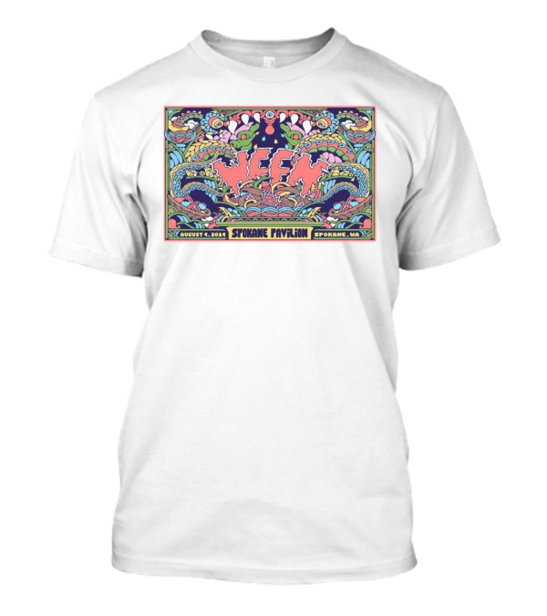 Ween August 4 2024 Spokane Pavilion Psychedelic Poster Design Spokane WA T-Shirt