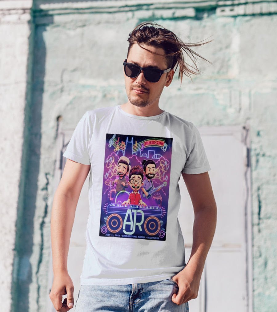 AJR Live At Bridgestone Arena Nashville July 31 2024 Music City Concert Event T-Shirt