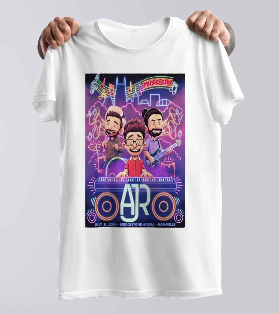 AJR Live At Bridgestone Arena Nashville July 31 2024 Music City Concert Event T-Shirt