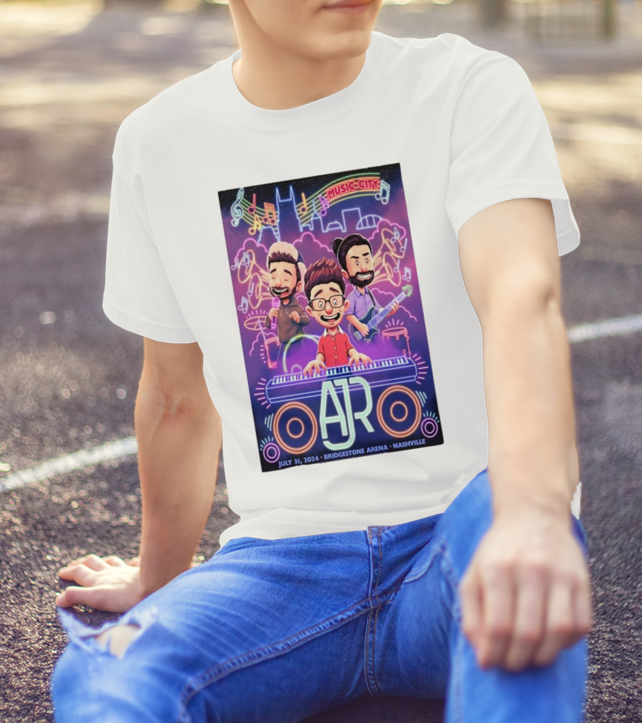 AJR Live At Bridgestone Arena Nashville July 31 2024 Music City Concert Event T-Shirt