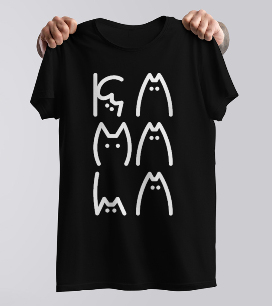 Kamala Cat Letter Font Iconic Cat Shapes T-Shirt