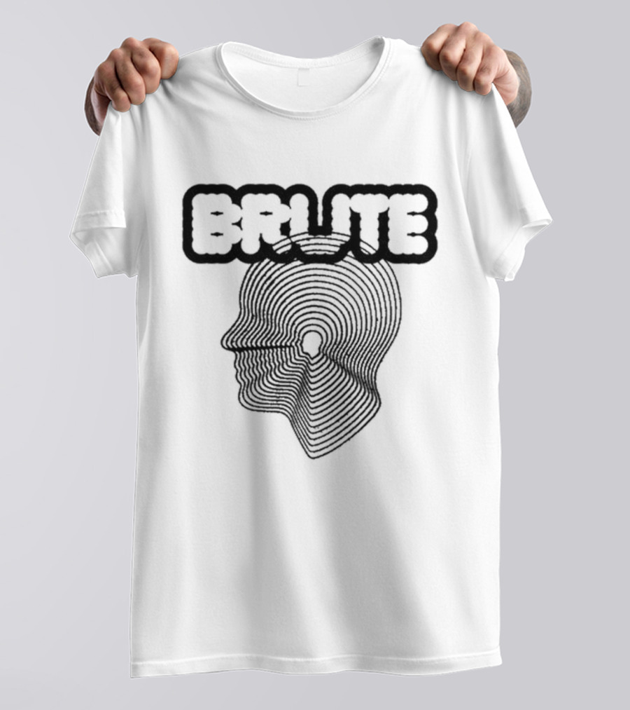 BRUTE New Big Head Groovy Text Profile T-Shirt