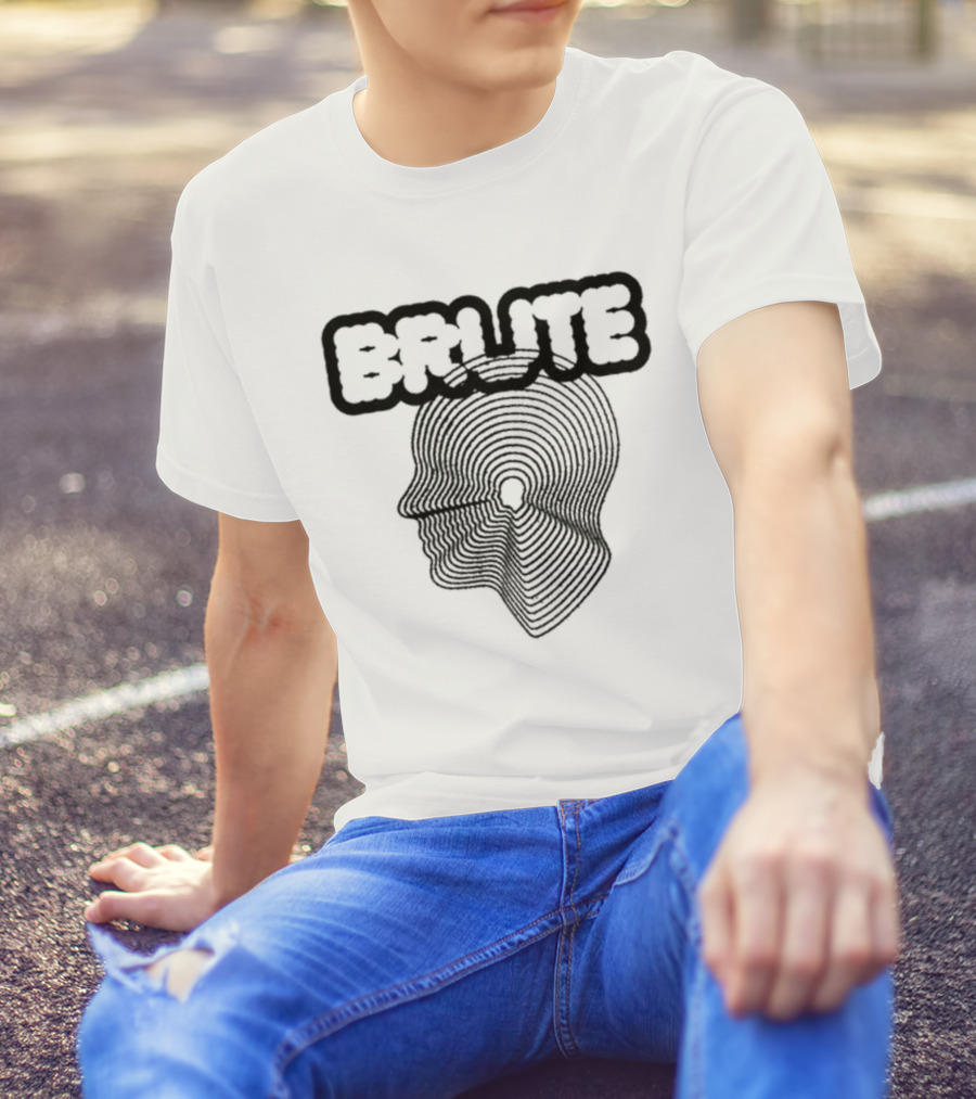 BRUTE New Big Head Groovy Text Profile T-Shirt
