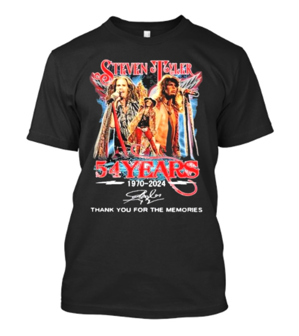 Steven Tyler 54 Years 1970-2024 Thank You For The Memories Signature T-Shirt
