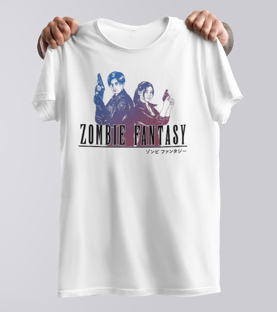 Zombie Fantasy Final Fantasy Resident Evil 2 Dual Character Fusion T-Shirt