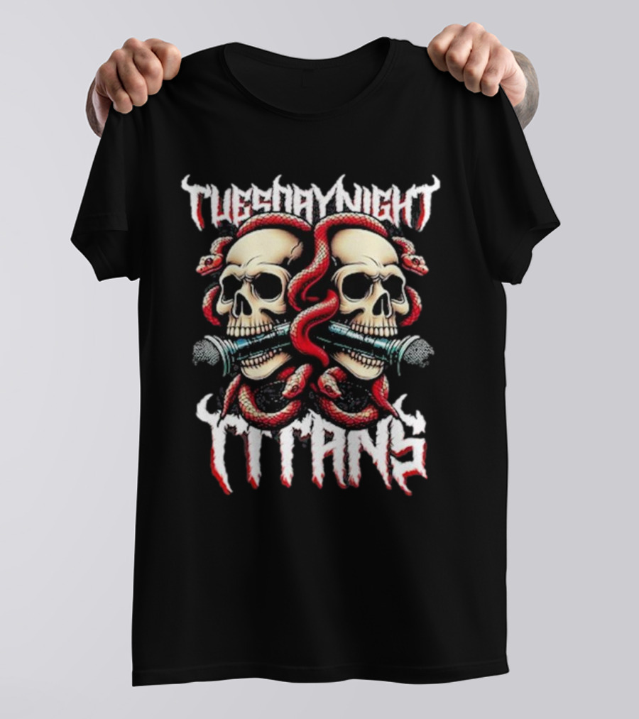 Tuesday Night Titans Jason Solomon Skull And Snake Microphones T-Shirt