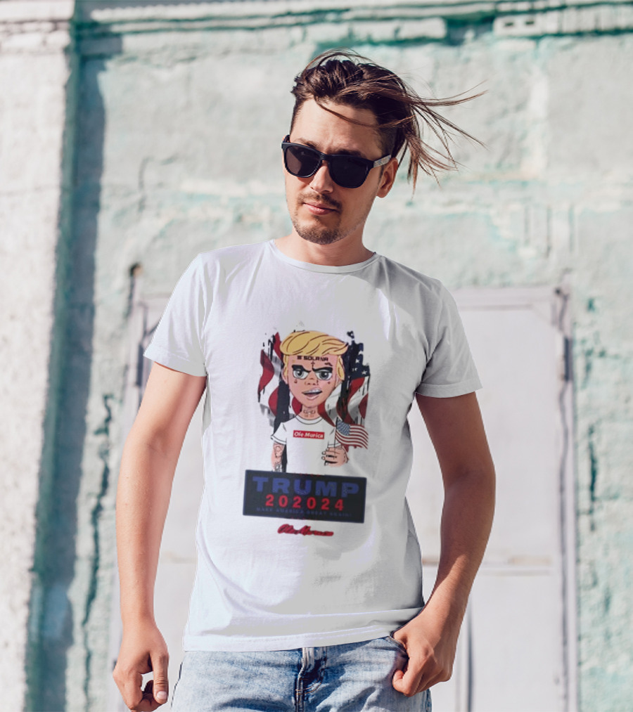 Trump 202024 Ole Murica Make America Great Again Flag T-Shirt