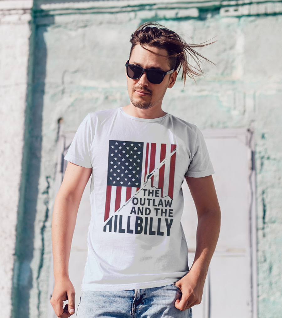 The Outlaw And The Hillbilly American Flag T-Shirt