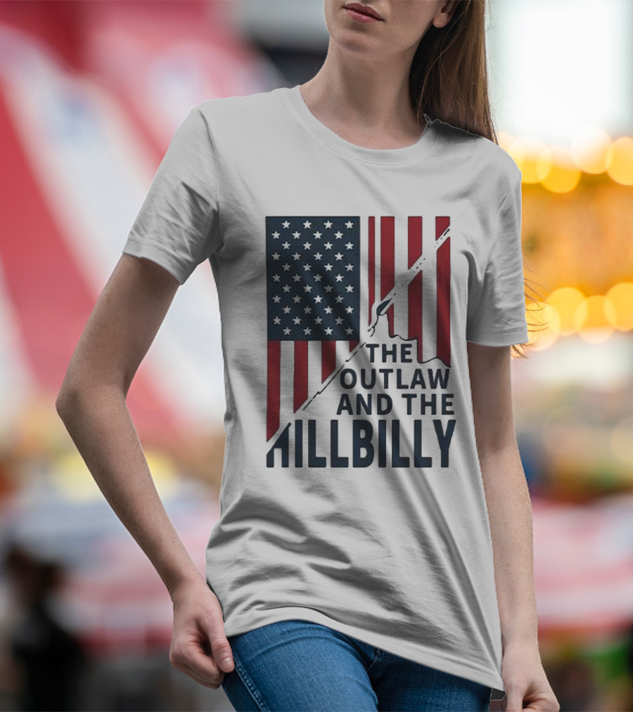 The Outlaw And The Hillbilly American Flag T-Shirt