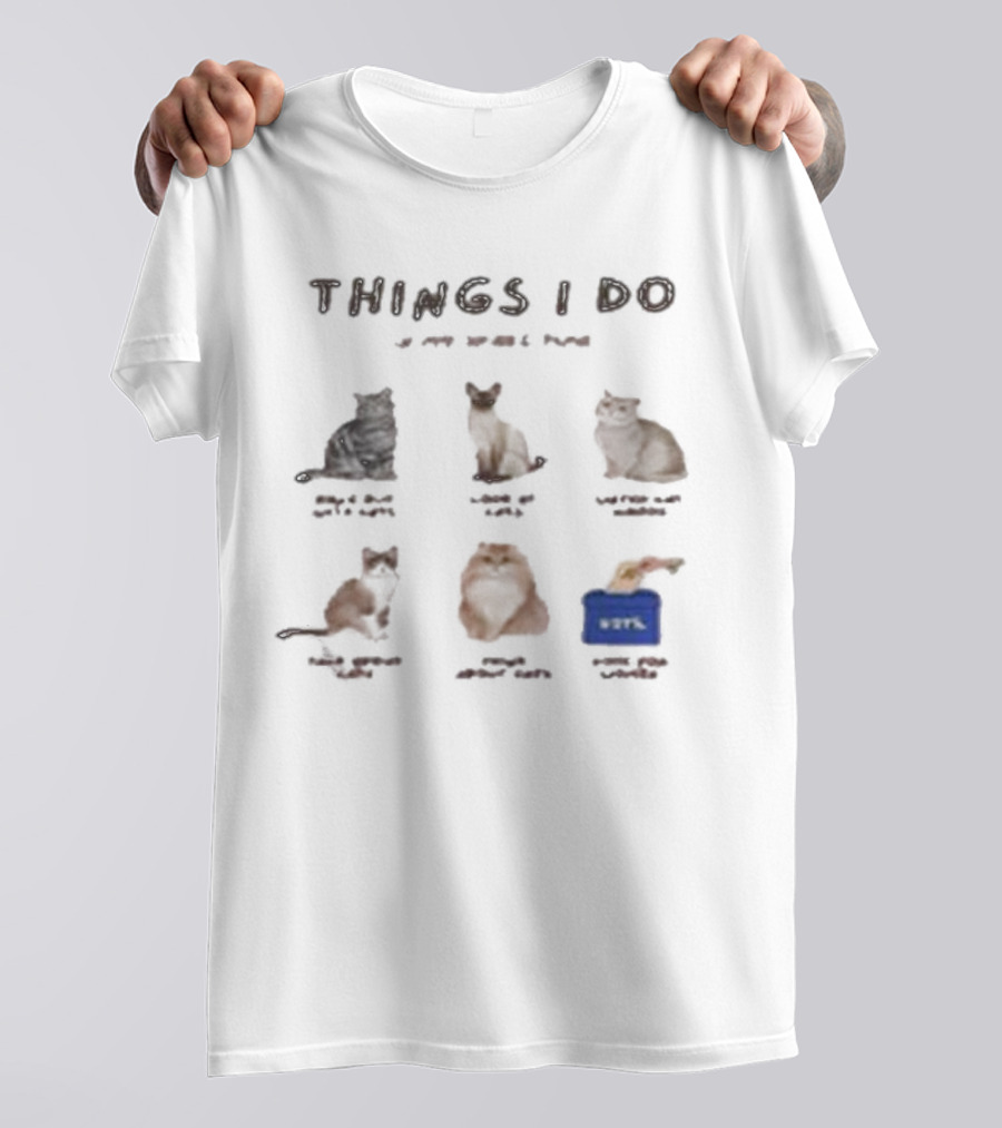THINGS I DO Chat With Cats Nap With Cats Stay Home With Cats Read With Cats Watch Cats Vote For Cats T-Shirt