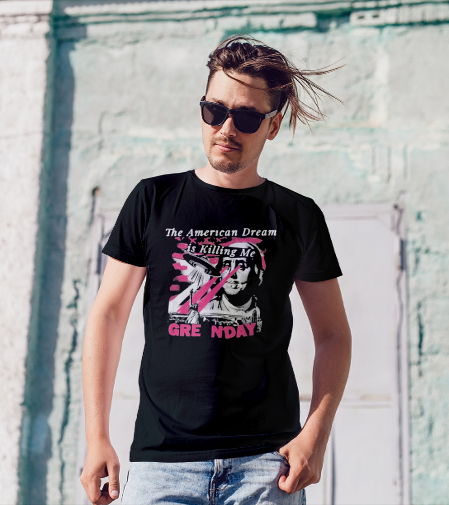 The American Dream Is Killing Me Green Day Statue Of Liberty UFO Beam T-Shirt